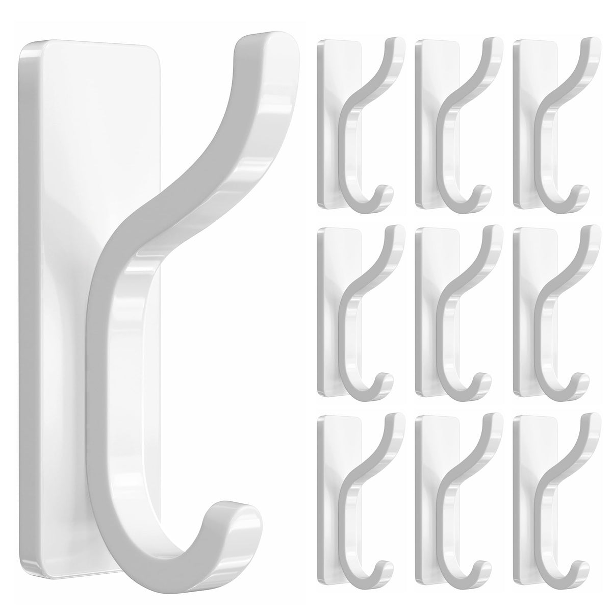 Adhesive Wall Hooks for Towel/Coat,13Lb Strong Stick-On Hooks, Gold 4 Pack