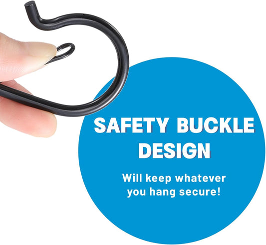 FSAH 36 PCS Q-Hanger Hooks with Safety Buckle, Windproof Screw Hooks