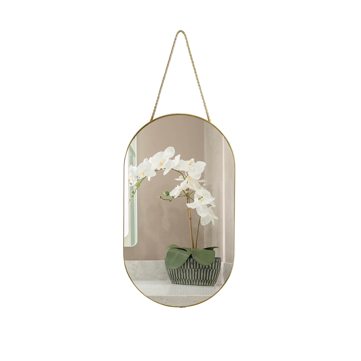 YCHMIR Oval Wall Mirror, Gold, Oval Shape