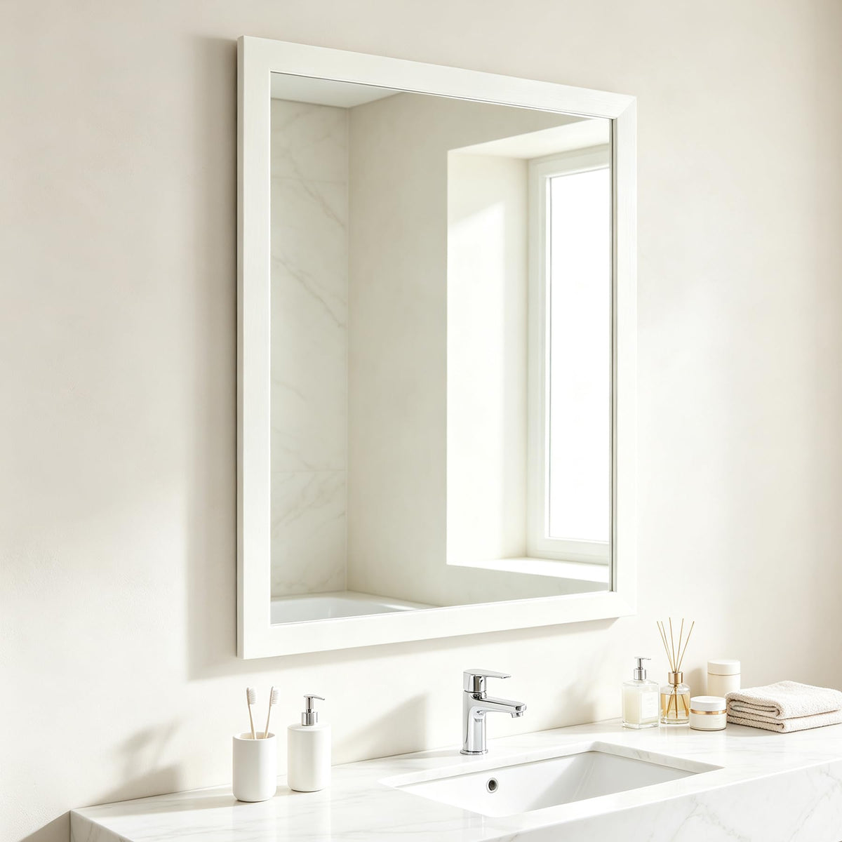 Ruomeng Wall Mirror Rectangle Decorative Mirror 12x16 Inch, Black