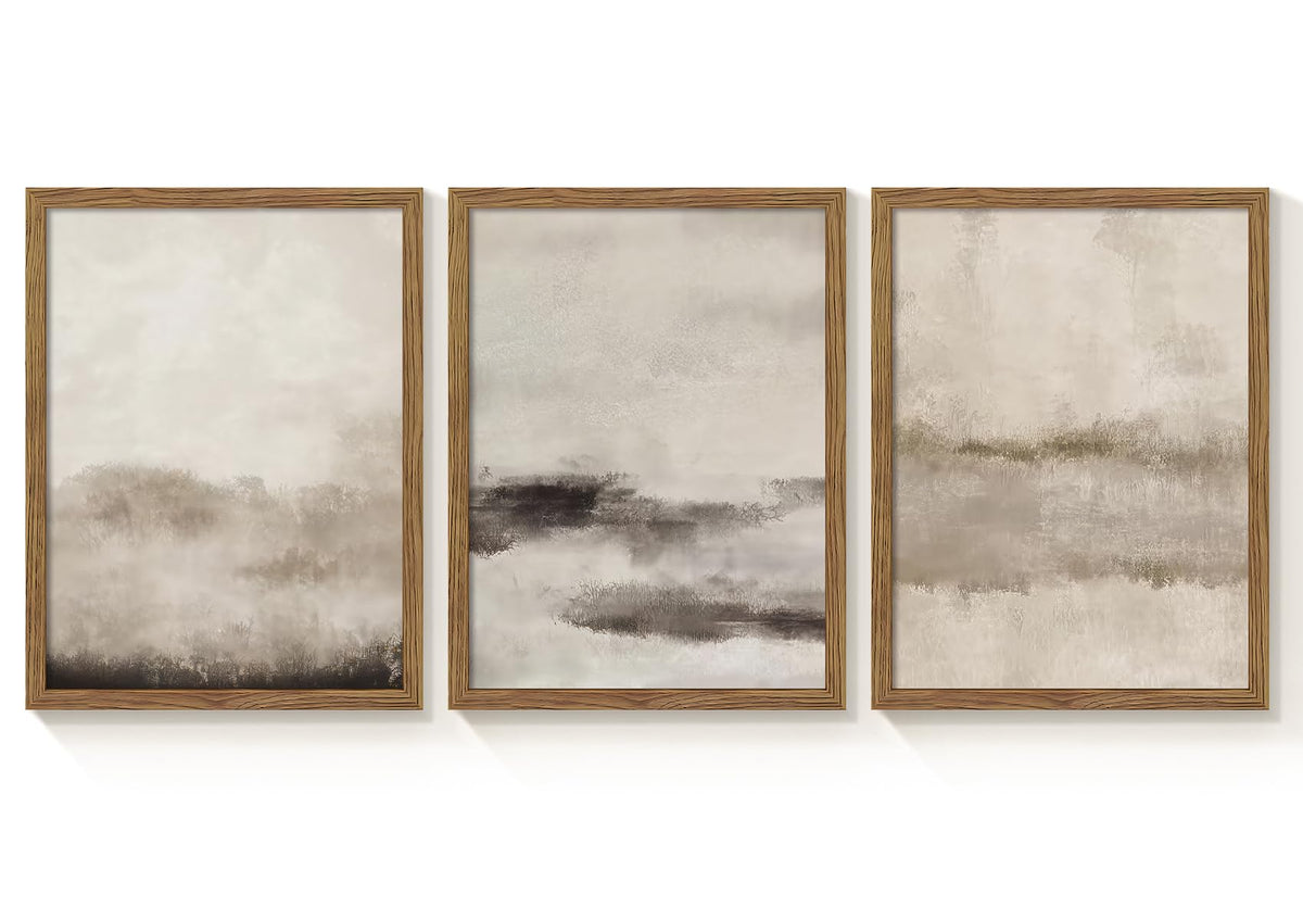Dytila 3 Piece Large Black And White Abstract Wall Art Framed 12x16 Inch