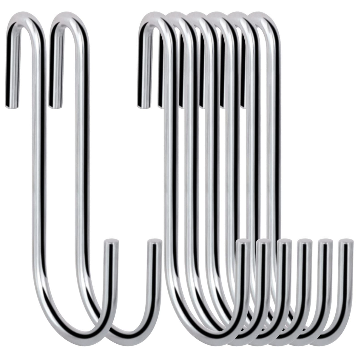 30 Pack 2.4 inches Heavy Duty S Hooks for Hanging, Pan Pot Holder Wire Shelves Rack Hooks for Hanging, S Shaped Hanger Metal Hooks for Kitchen Pots Utensils Jeans Clothes Bags Hats Towels Plants