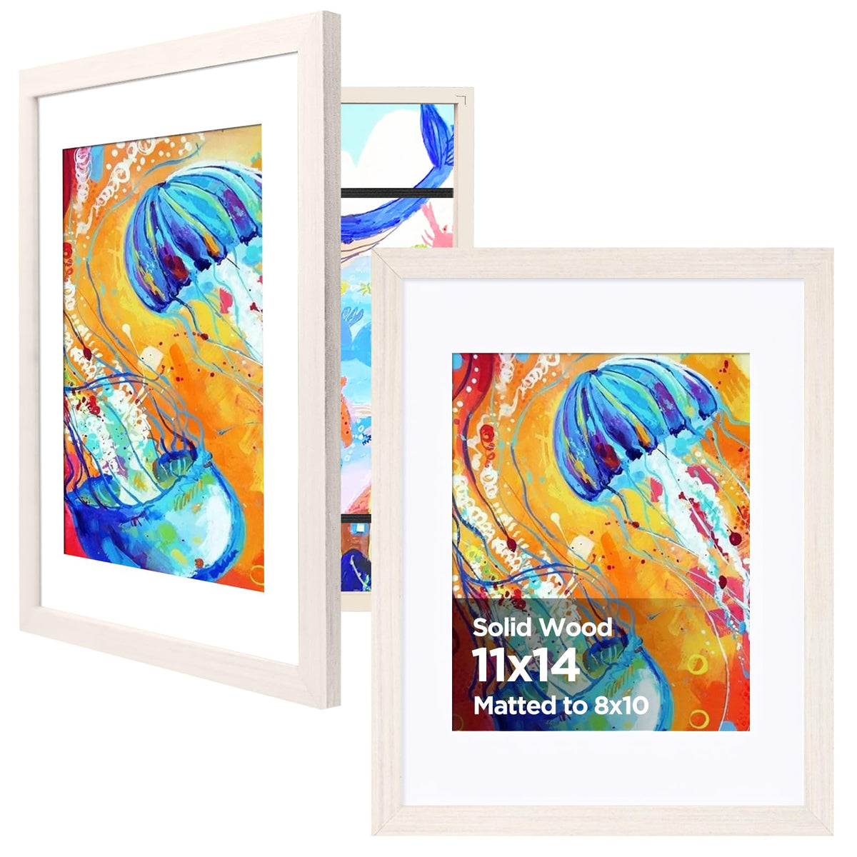 KINLINK 9x12 Kids Art Frame, Natural Artwork Frames 2 Pack