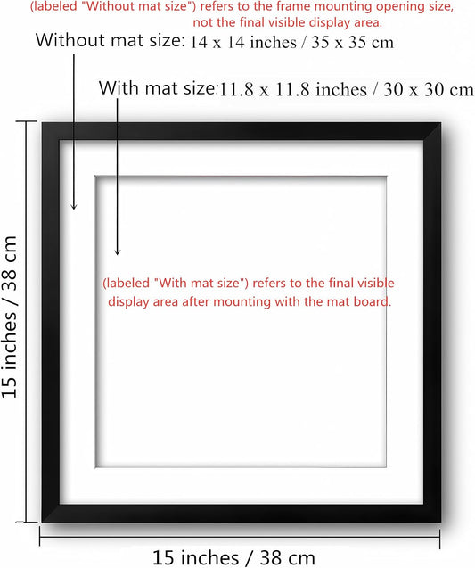 NIHO-JIUMA Diamond Art Wood Frame, 14X14 in / 35X35 cm, Black, 2-piece set