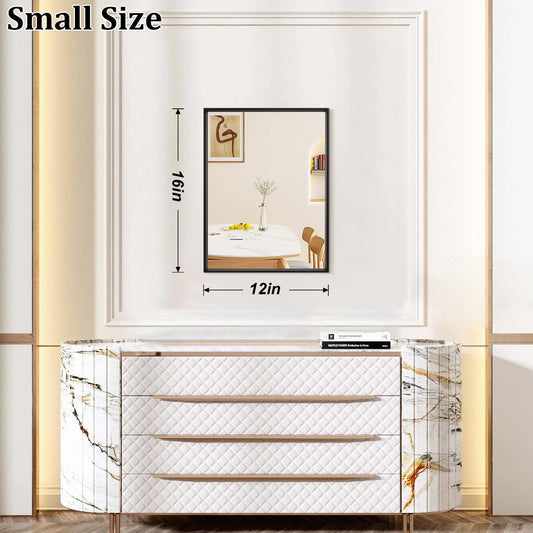AAZZKANG Mirrors for Wall Rectangular Metal Framed Black 16"x12"