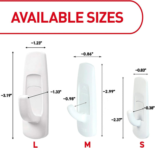 Command Medium White Hooks, 20 Hooks, 24 Strips