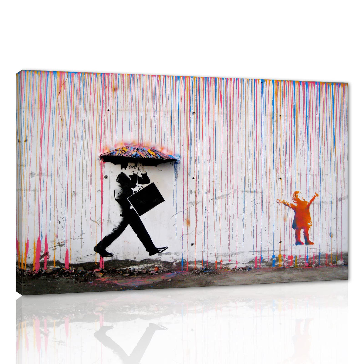 Banksy Wall Art Graffiti Street Giclee Canvas Paintings Poster and Prints Kid Wall Pictures girl Figure Street Picture Artwork Modern Framed Art for Home Wall Decor 24”Wx36”H