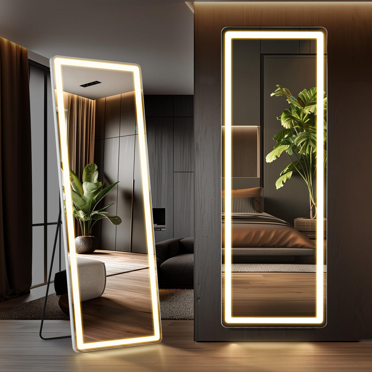16"x59" Arched Mirror Full Length, Upgraded Body Wall Mirrors