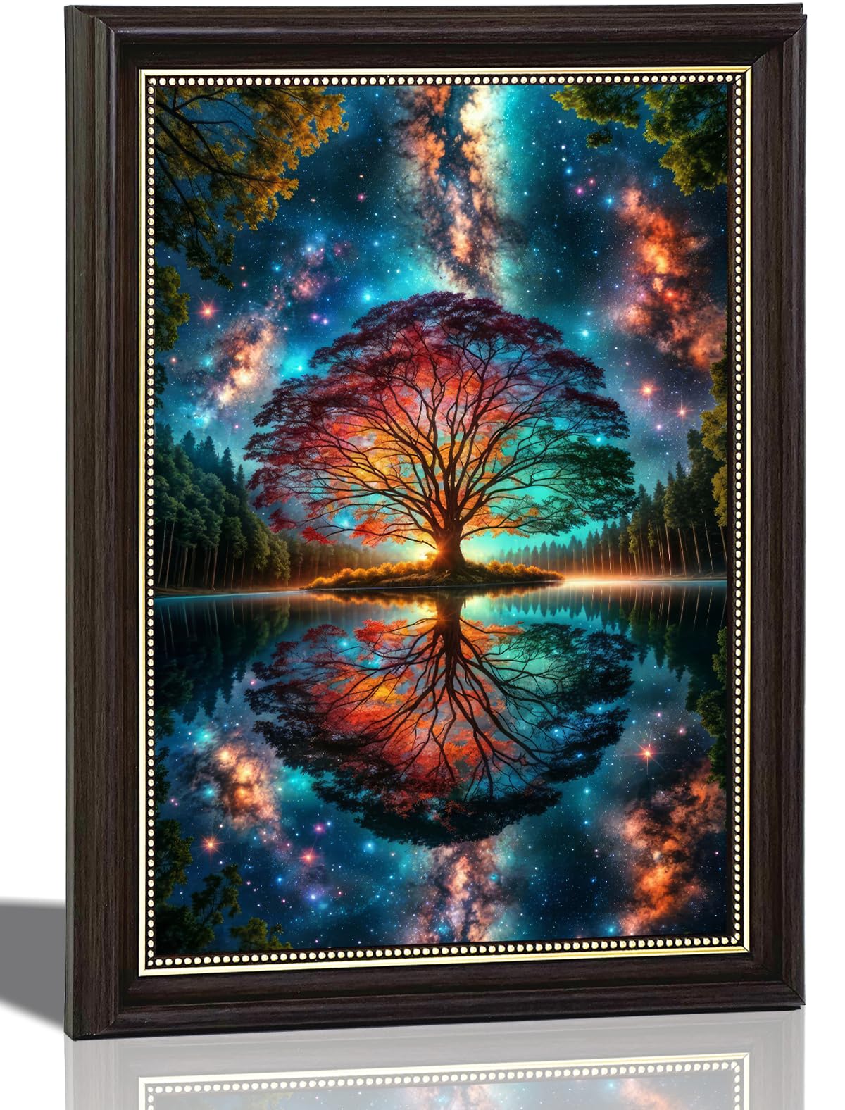 Tree of Life Canvas Wall Art Starry Sky Reflection Wall Decor Print 12x16in