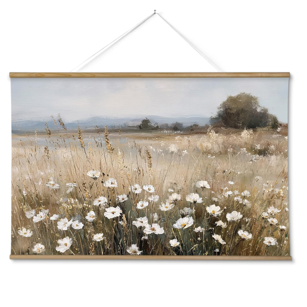 ARPEOTCY Extra Large Vintage Framed Wall Art, Fall Landscape Print, 36x54In