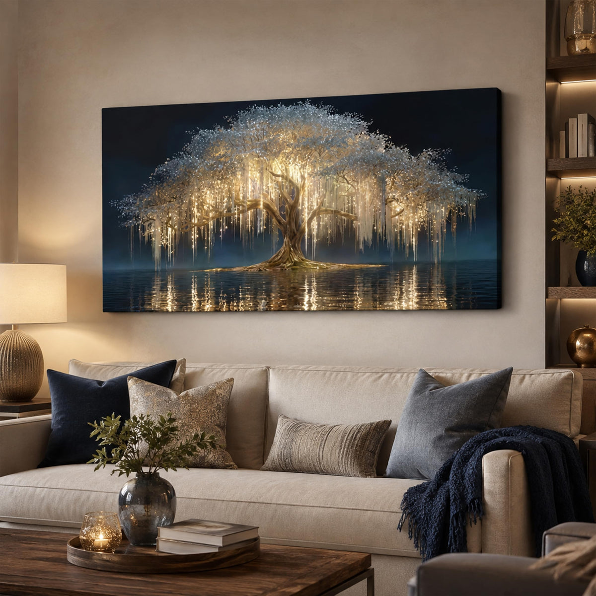 MBFKVFE Large Tree of Life Canvas Wall Art, 20x40 Inch
