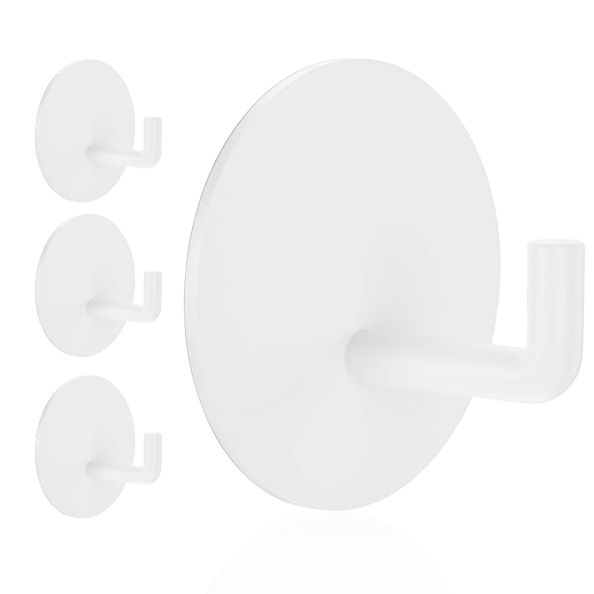 Rise age Adhesive Hooks Heavy Duty Waterproof in Shower Hooks for Hanging Loofah, Towels, Clothes, Robes for Bathroom Removable Adhesive Wall Hooks Door Hook Stainless Steel Black Stick on Hooks 4 Pcs