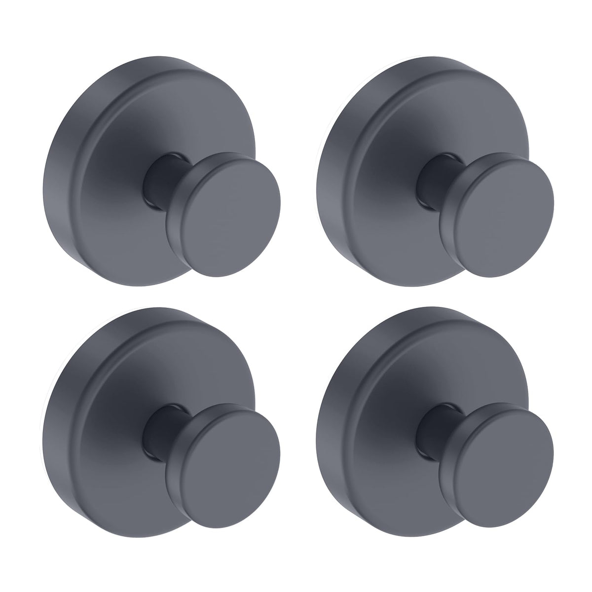 Suction Cup Hooks for Shower, Removable Towel Hooks for Bathroom Window Glass Door Wall, Bath Robe Looafh Hook for Hanging - 4 Pack, Black