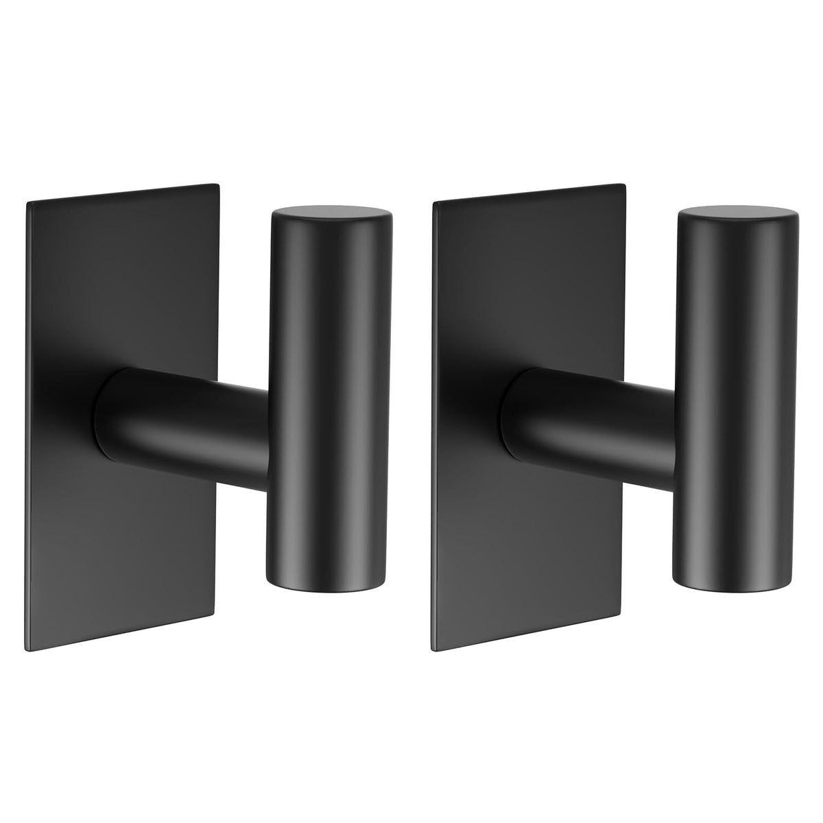 VAEHOLD Wall Towel Hooks, Heavy Duty Sticky Holder Waterproof Towel Hooks for Hanging Coat, Clothes, Closet Hook Wall Mount for Kitchen (Black, 4 Pack)