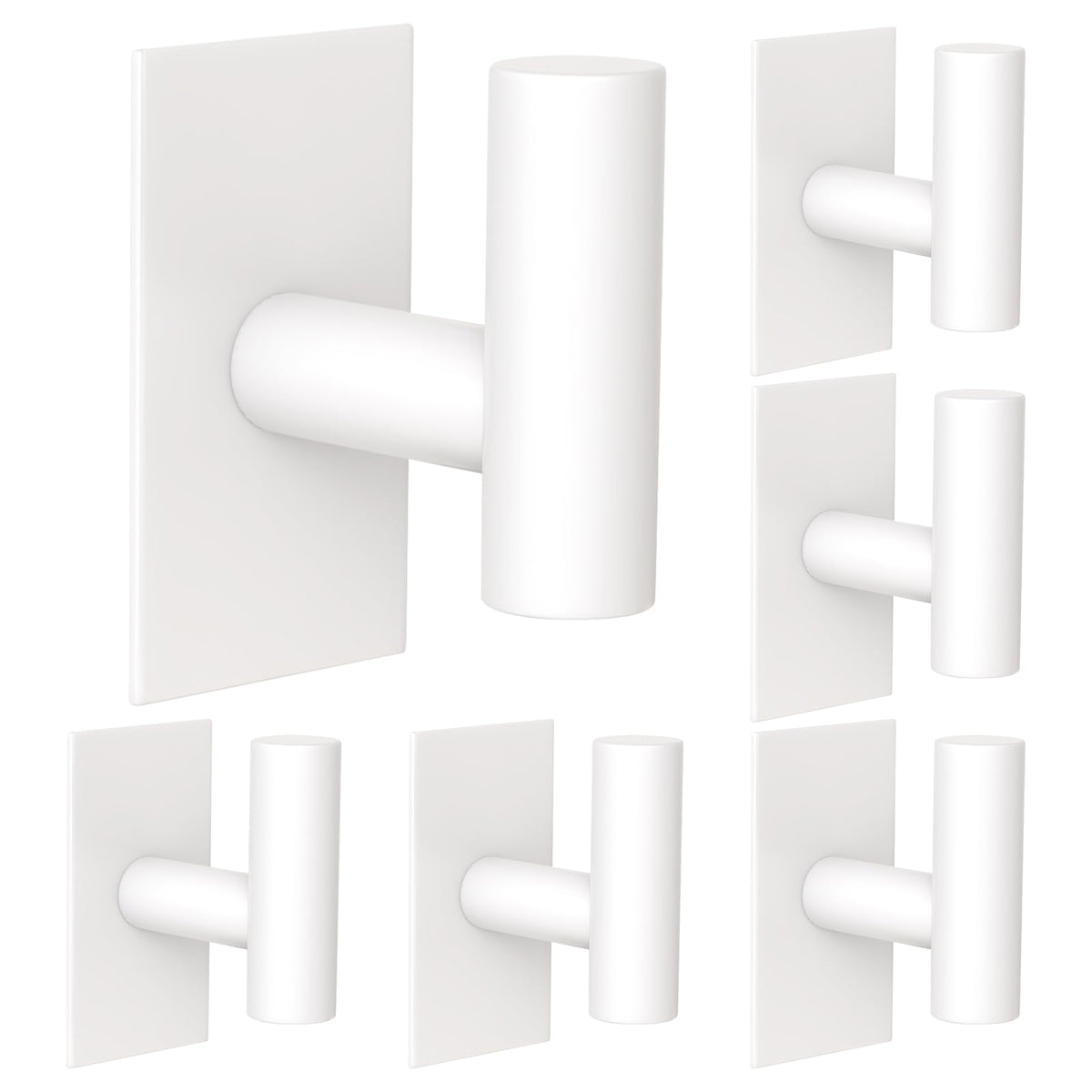 VAEHOLD Wall Towel Hooks, Heavy Duty Sticky Holder Waterproof Towel Hooks for Hanging Coat, Clothes, Closet Hook Wall Mount for Kitchen (Black, 4 Pack)