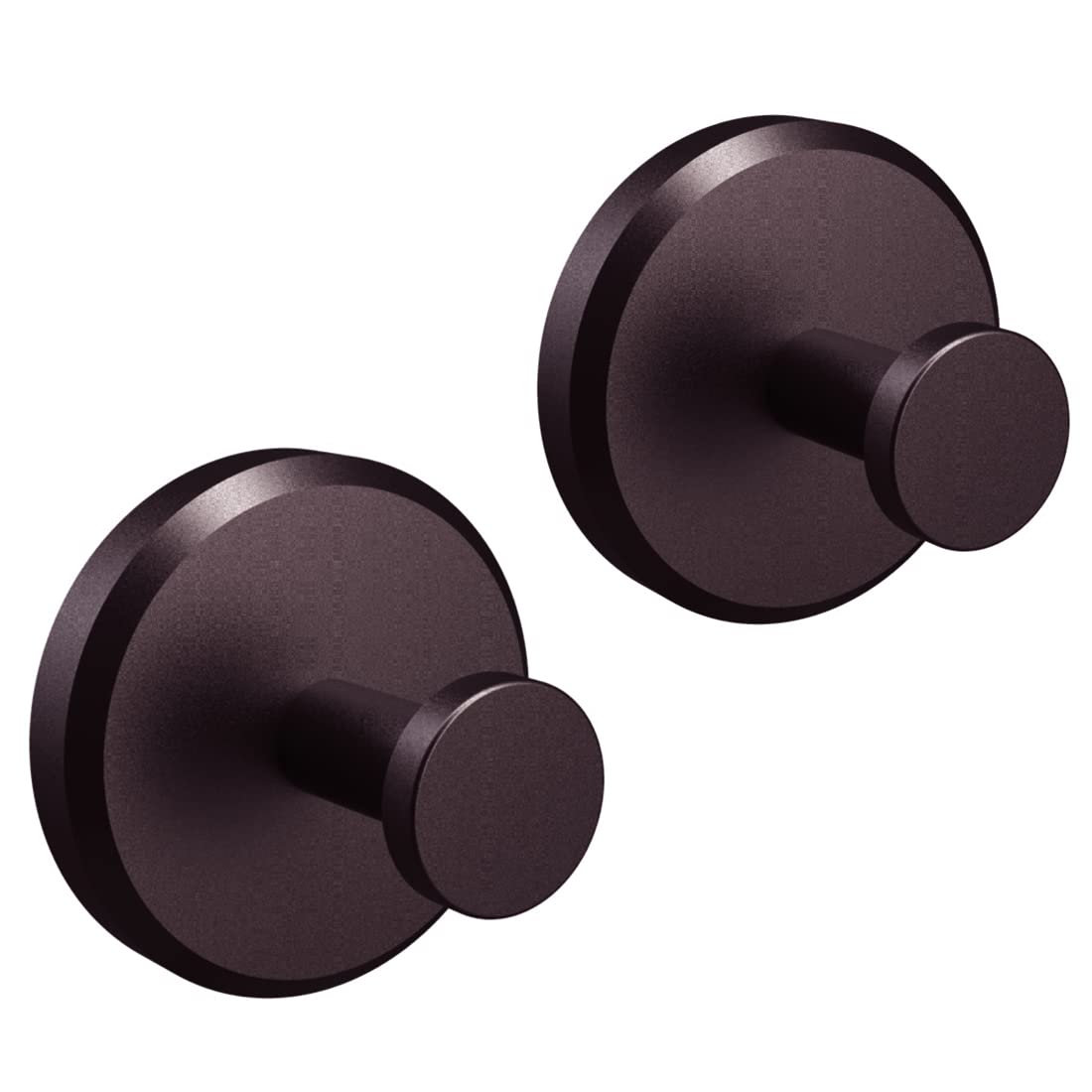 HOME SO Suction Cup Hooks for Shower & Bathroom Towel Holder 2-Pack Black