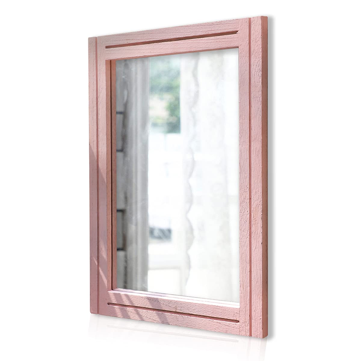 AAZZKANG Wall Mirror Rustic Wood Framed Rectangle Mirrors for Wall 16"x12‘’
