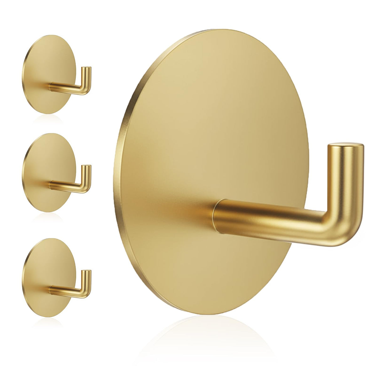 Rise age Adhesive Hooks Heavy Duty Waterproof in Shower Hooks for Hanging Loofah, Towels, Clothes, Robes for Bathroom Removable Adhesive Wall Hooks Door Hook Stainless Steel Black Stick on Hooks 4 Pcs