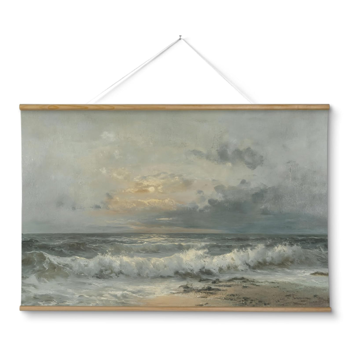 ARPEOTCY Extra Large Vintage Framed Wall Art, Fall Landscape Print, 36x54In