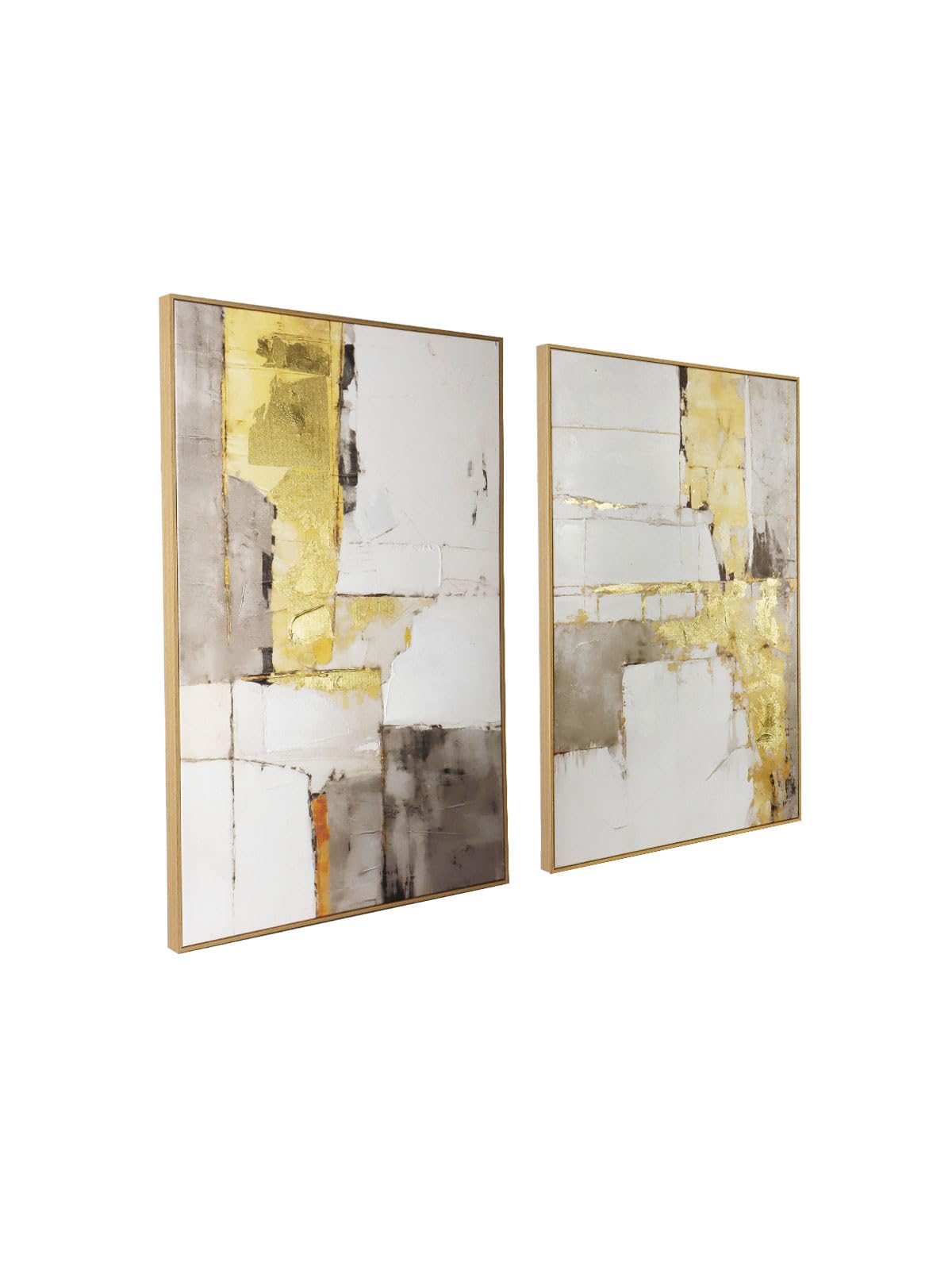 Zessonic Large Gold Abstract 3D Textured Hand-painted Wall Art, 24"x32"