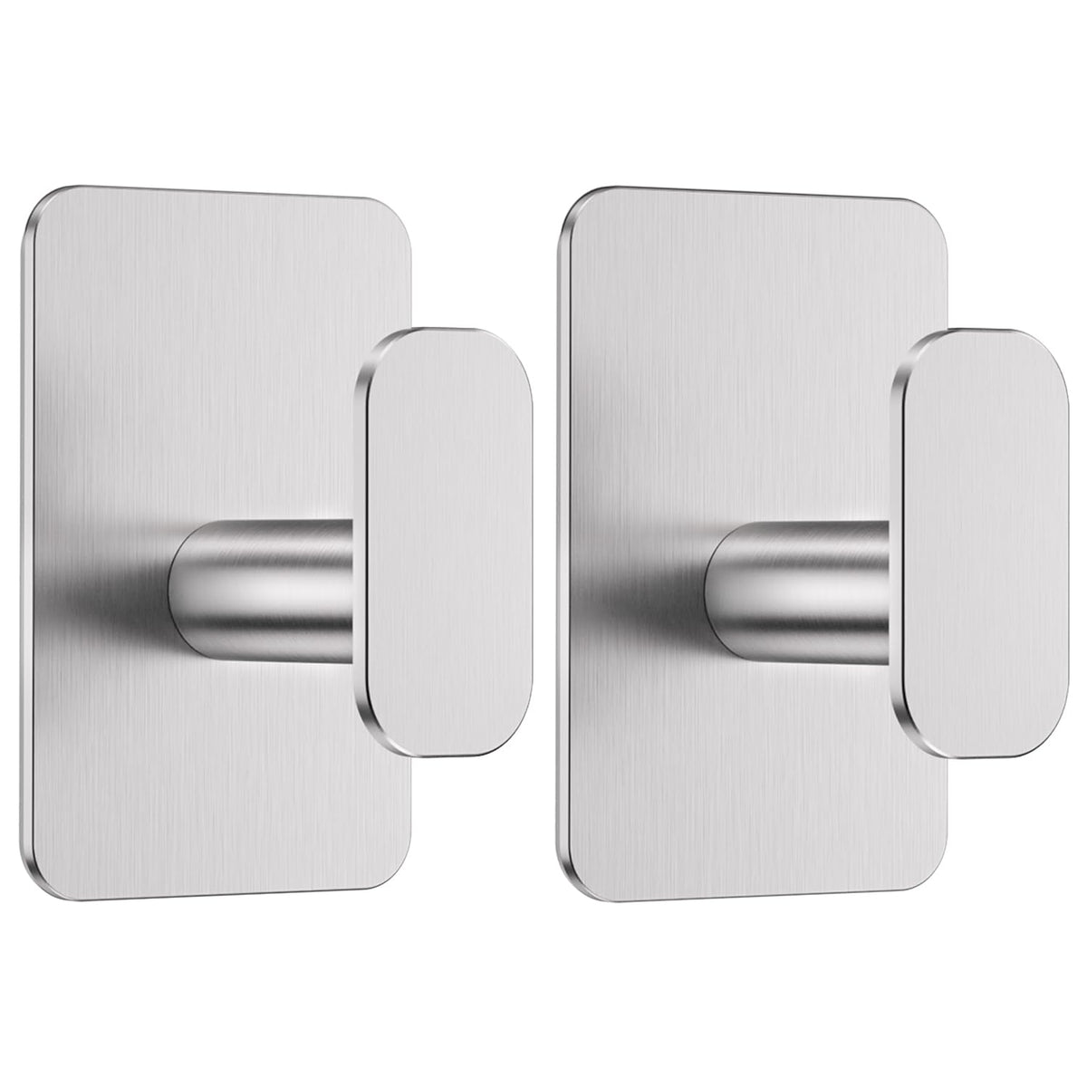 Large Heavy Duty Wall Hooks - 26lb Max, Stainless Steel Adhesive Towel Hooks for Hanging Towel, Coat, Robe, Hat, Sticky Towel Holder for Wall Mount in Bathroom, Shower, Kitchen (Black, 4 Pack)