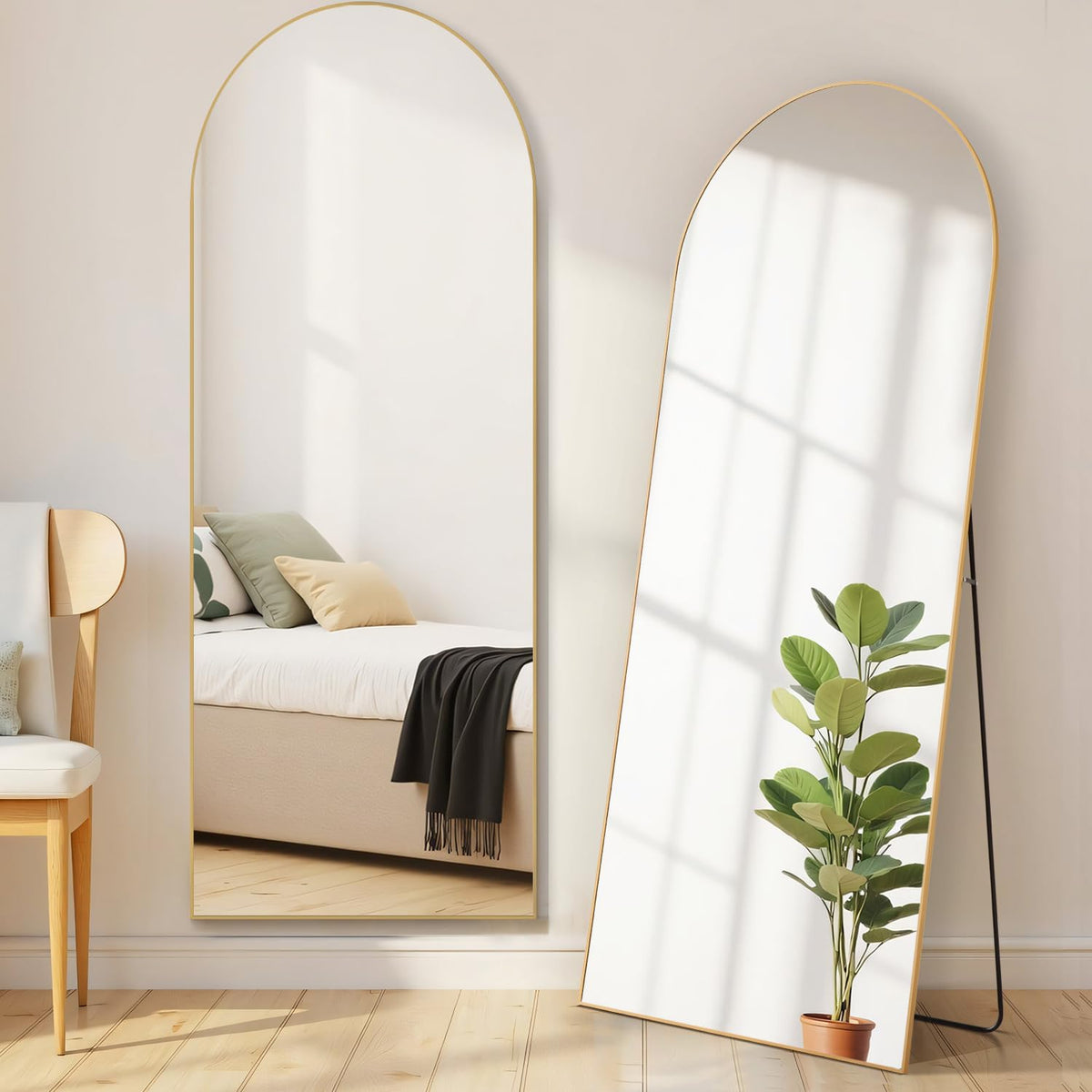 16"x59" Arched Mirror Full Length, Upgraded Body Wall Mirrors