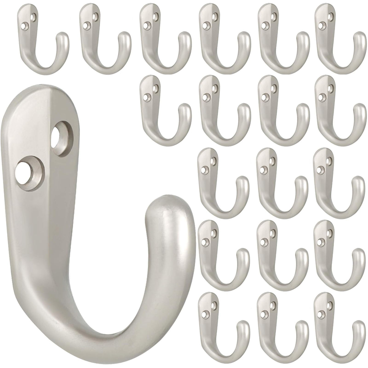 IBosins 50PCS Coat Hooks Wall Mounted Black Single Prong Robe Hook