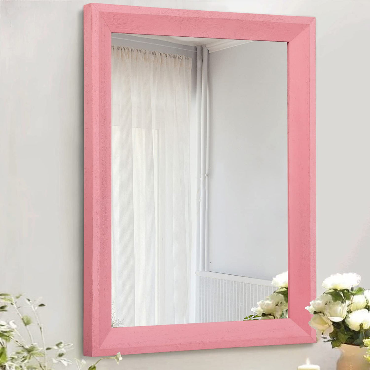 AAZZKANG Wall Mirror Black Wood Framed Rectangle Mirrors for Wall 16"x12"