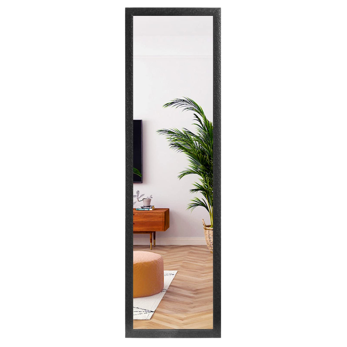 LFT HUIMEI2Y Door Mirror Full Length, Wall-Mounted Mirror Black 50" x14"