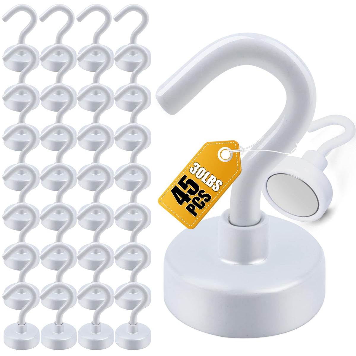 DIYMAG Magnetic Hooks 20pcs 30lbs+ Cruise Essentials 2026 Magnet Hook Black