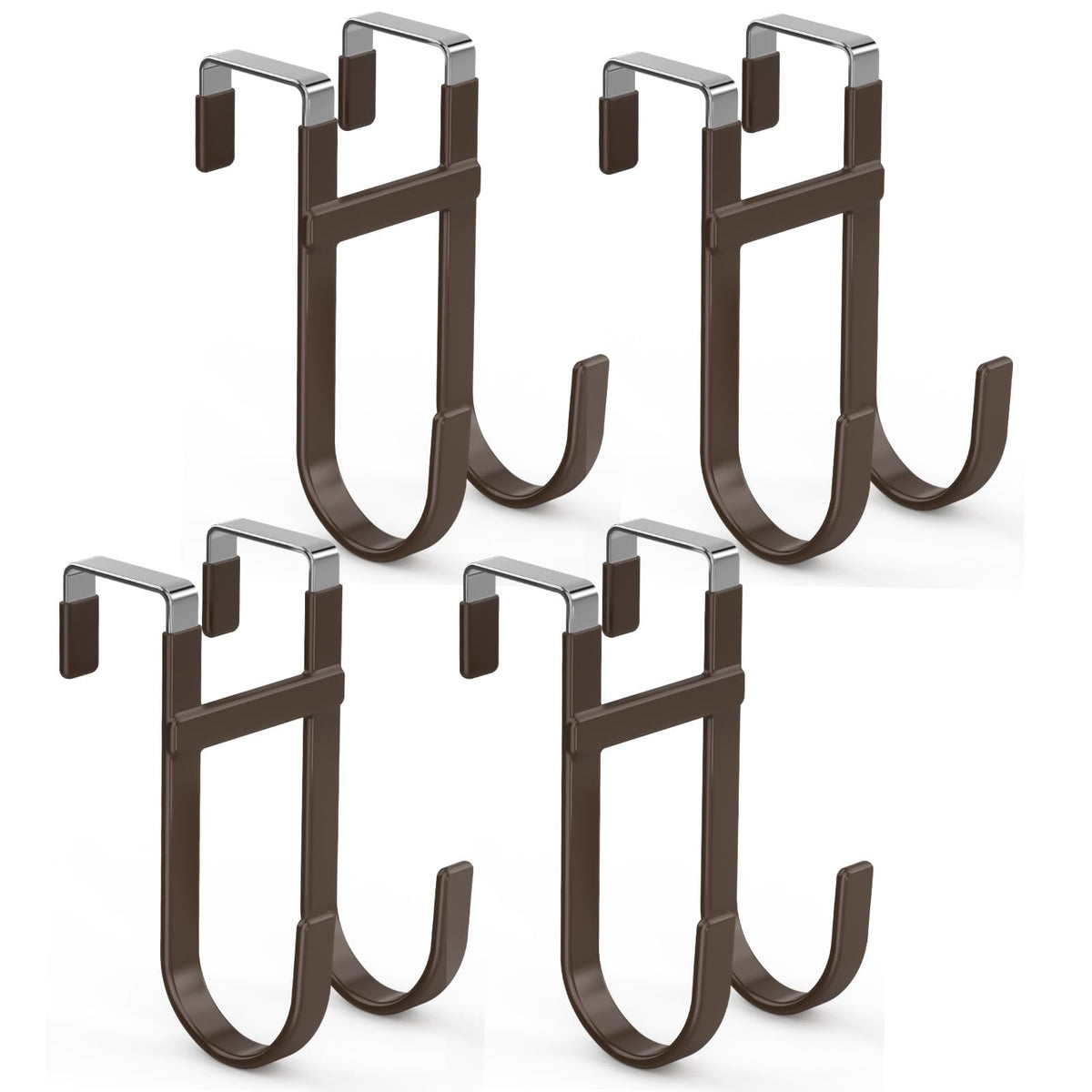 FYY Over the Door Hooks, Single-Hanger 4 Pack, Fits Doors 1 3/8" White