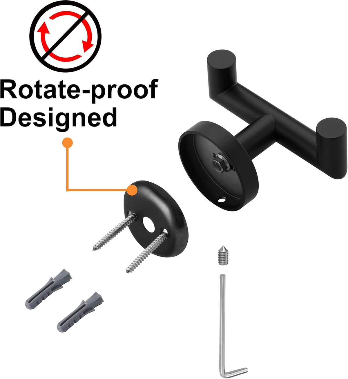 Towel Hooks for Bathrooms,Towel Hook for Kitchen Bathroom,SUS304 Stainless Steel Coat Hook,Heavy Duty Double Holder Robe Hooks for Hanging Towels,Coats,Sponges,Clothes,Wall Mount,Matte Black,2 Pack