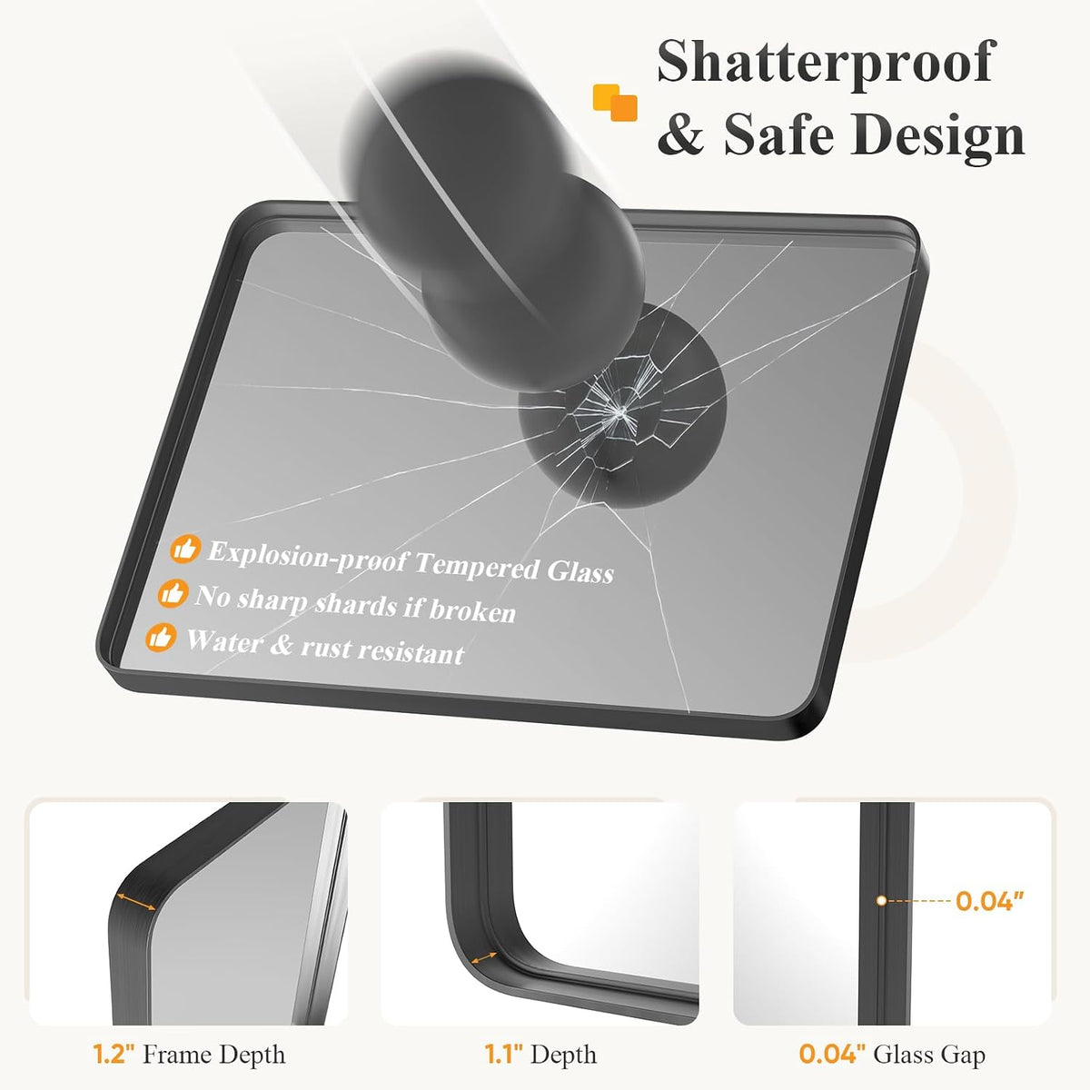 30x22 Inch Bathroom Mirror for Over Sink, Vanity Mirror