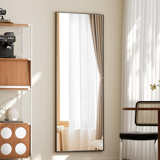BEAUTYPEAK Full Length Mirror with Stand, 56"x21" Floor Mirror