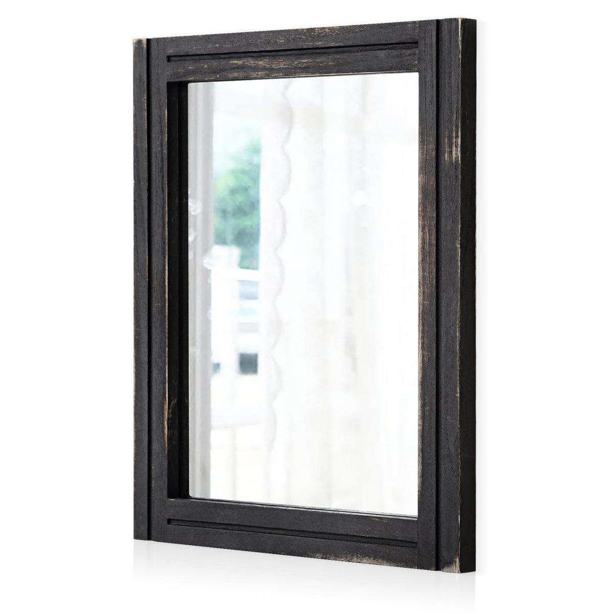 AAZZKANG Wall Mirror Rustic Wood Framed Rectangle Mirrors for Wall 16"x12‘’