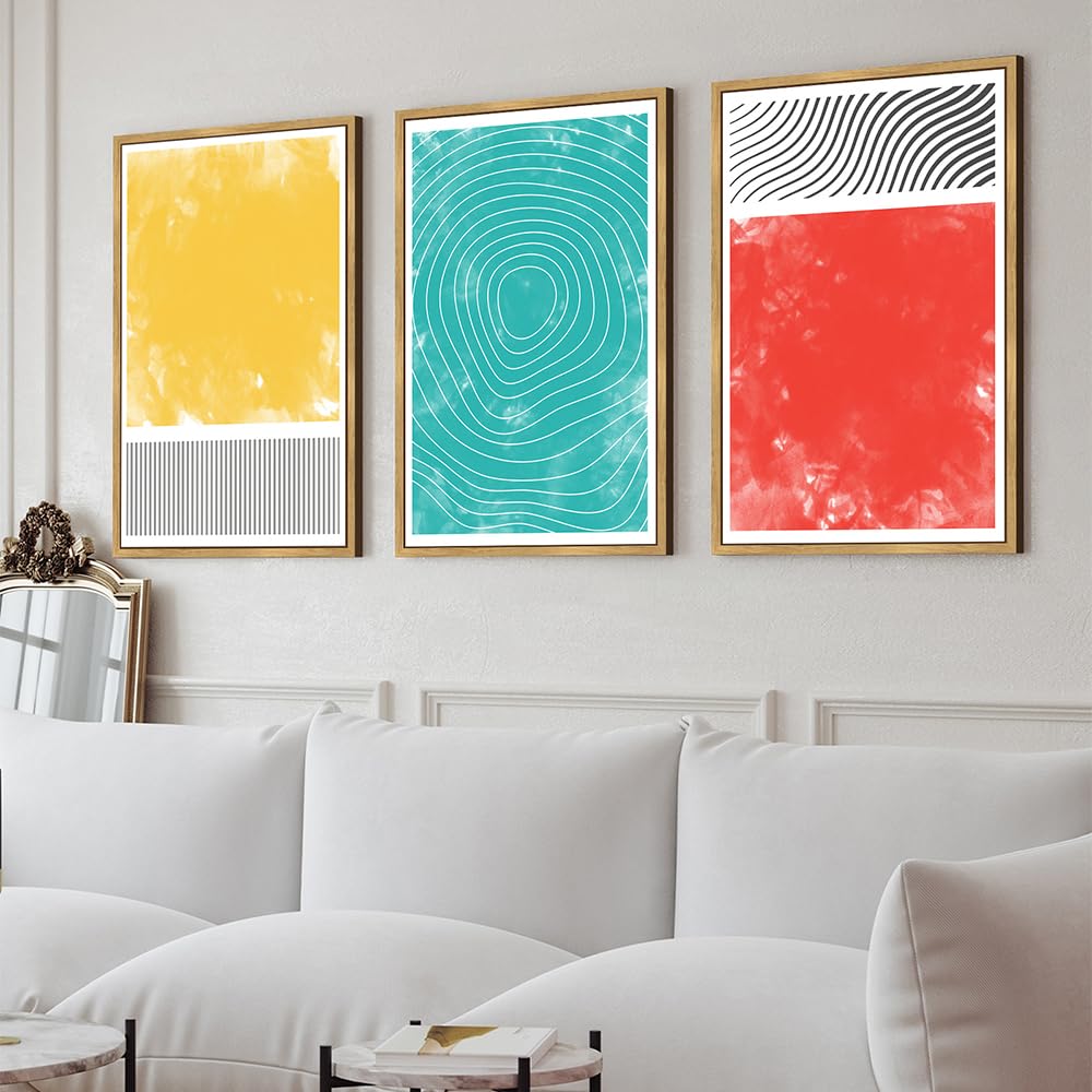 PHOPAGO Minimalist Abstract Framed Wall Art 11x14in Natural Framed