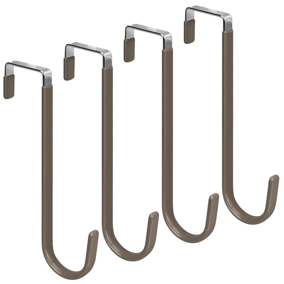 FYY Over the Door Hooks, Single-Hanger 4 Pack, Fits Doors 1 3/8" White