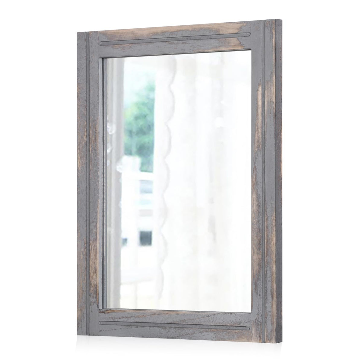 AAZZKANG Wall Mirror Rustic Wood Framed Rectangle Mirrors for Wall 16"x12‘’