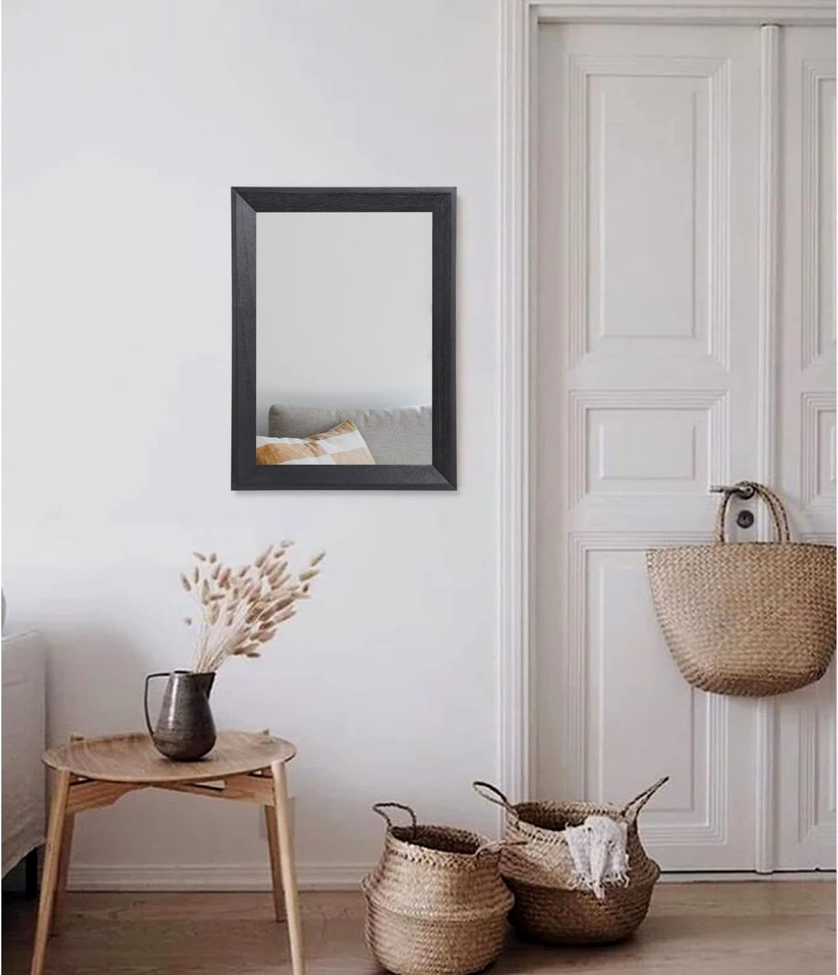 AAZZKANG Wall Mirror Black Wood Framed Rectangle Mirrors for Wall 16"x12"