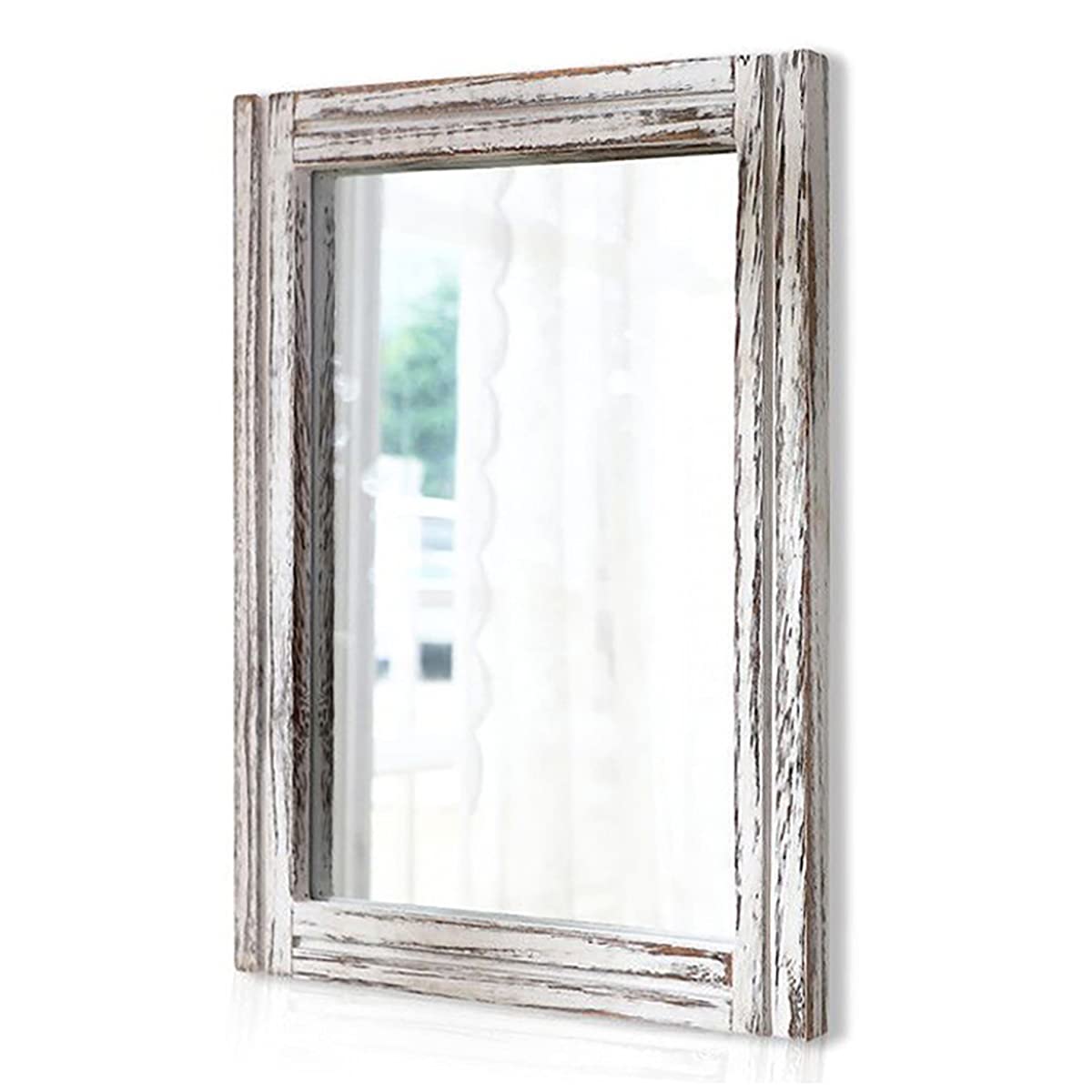 AAZZKANG Wall Mirror Rustic Wood Framed Rectangle Mirrors for Wall 16"x12‘’