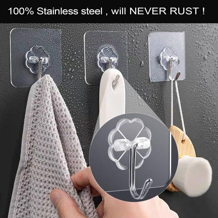 ZESLMG Adhesive Wall Hooks for Hanging, 16 Pack Self Sticky Hook No Damage