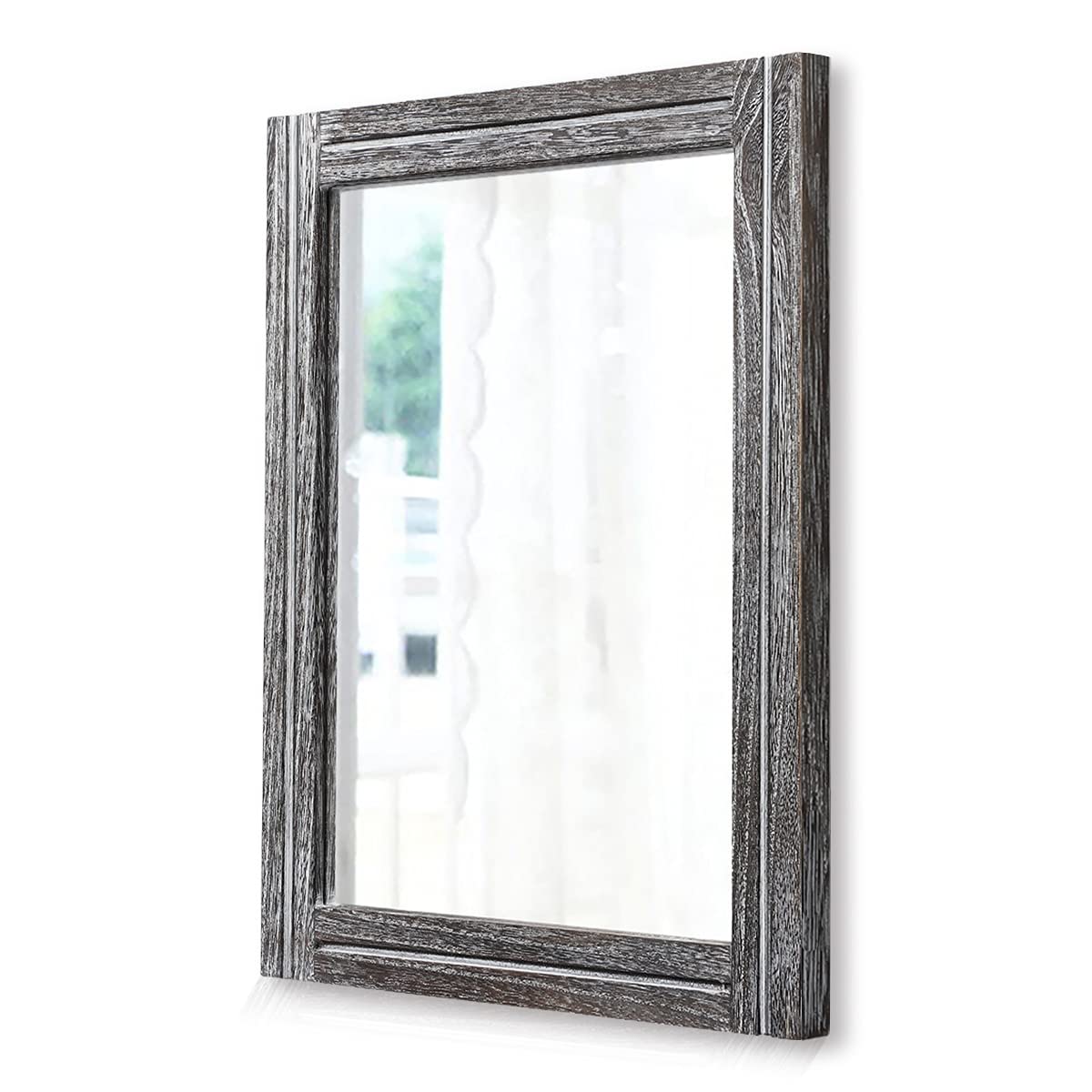 AAZZKANG Wall Mirror Rustic Wood Framed Rectangle Mirrors for Wall 16"x12‘’