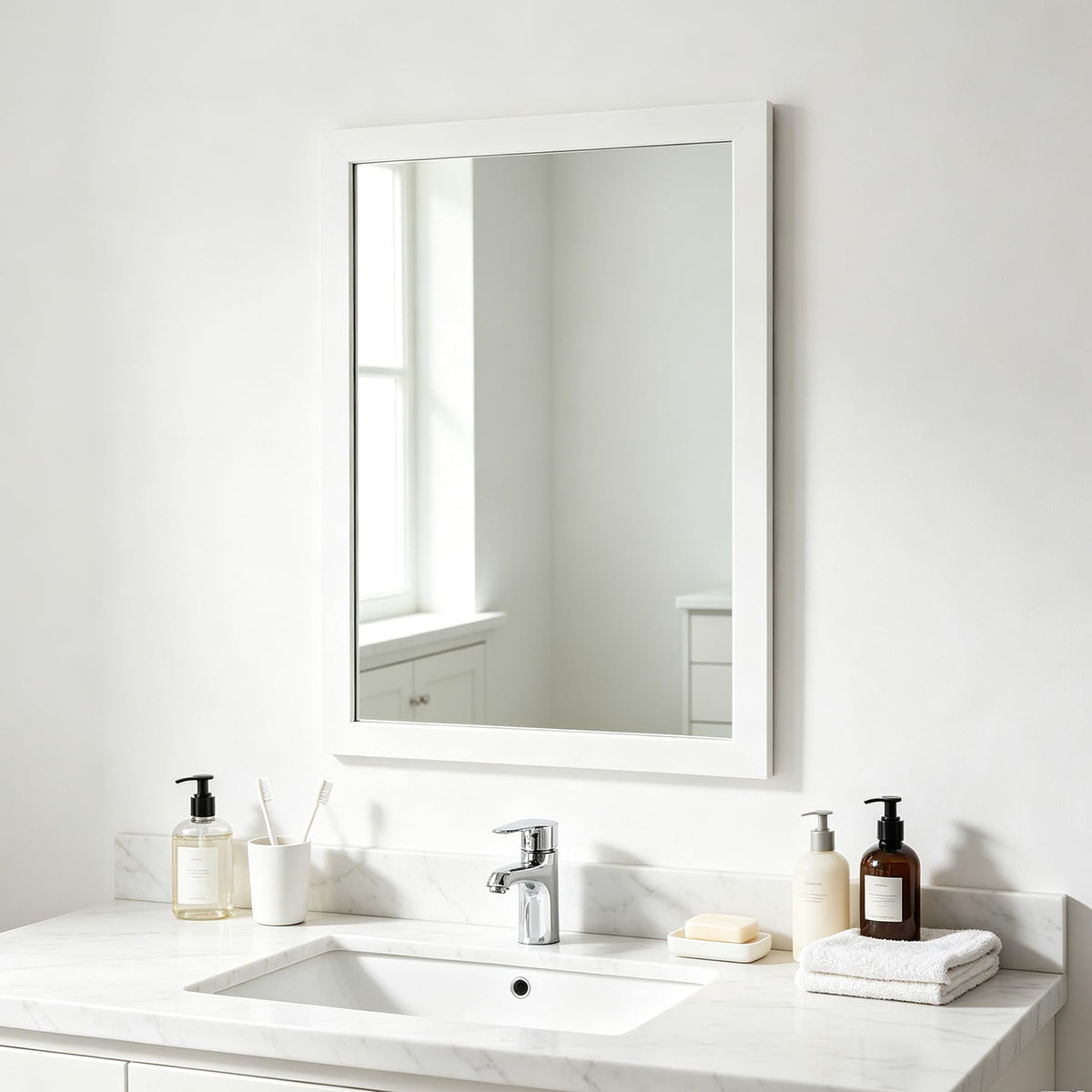 Ruomeng Wall Mirror Rectangle Decorative Mirror 12x16 Inch, Black