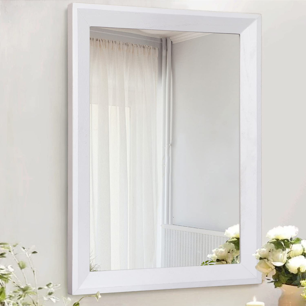 AAZZKANG Wall Mirror Black Wood Framed Rectangle Mirrors for Wall 16"x12"