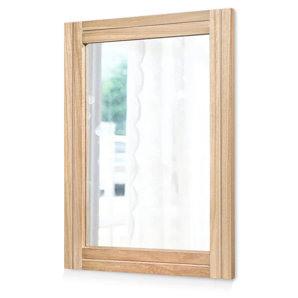 AAZZKANG Wall Mirror Rustic Wood Framed Rectangle Mirrors for Wall 16"x12‘’