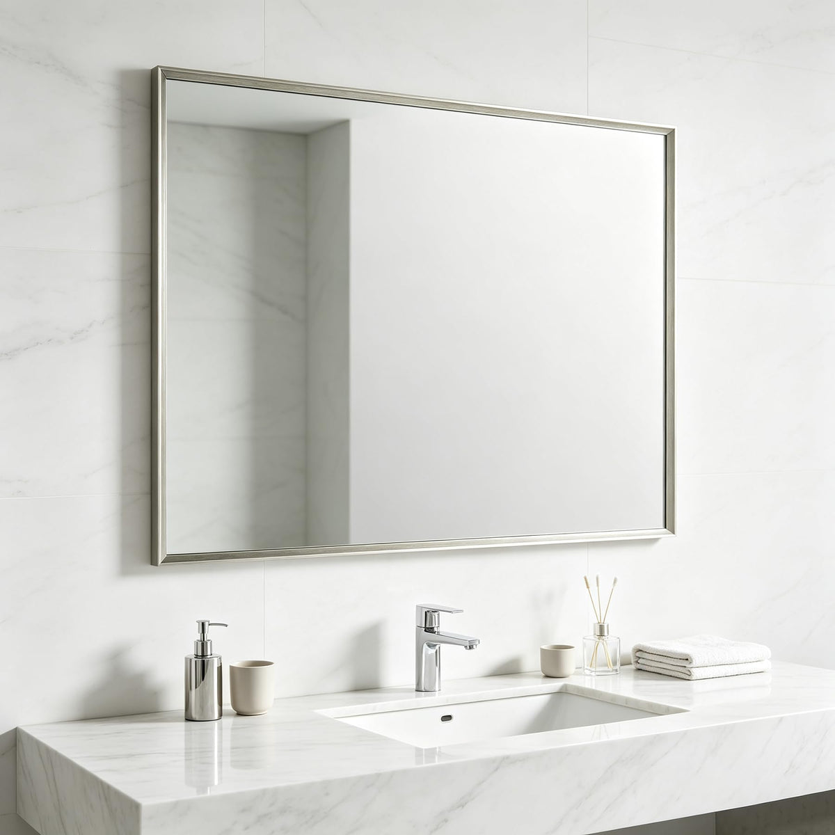Ruomeng Wall Mirror Rectangle Decorative Mirror 12x16 Inch, Black