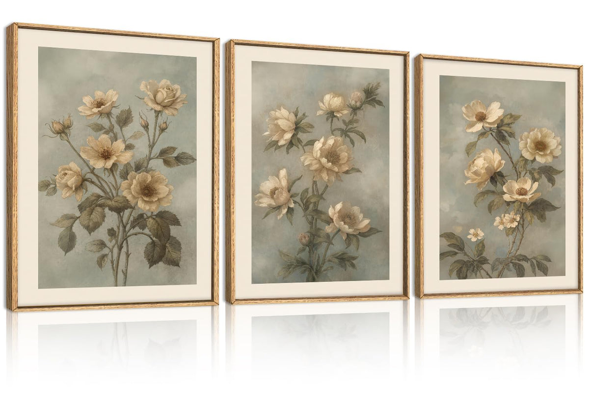 KAIRNE Neutral Abstrcat Landscape Framed Canvas Wall Art Set-40"x20"x1