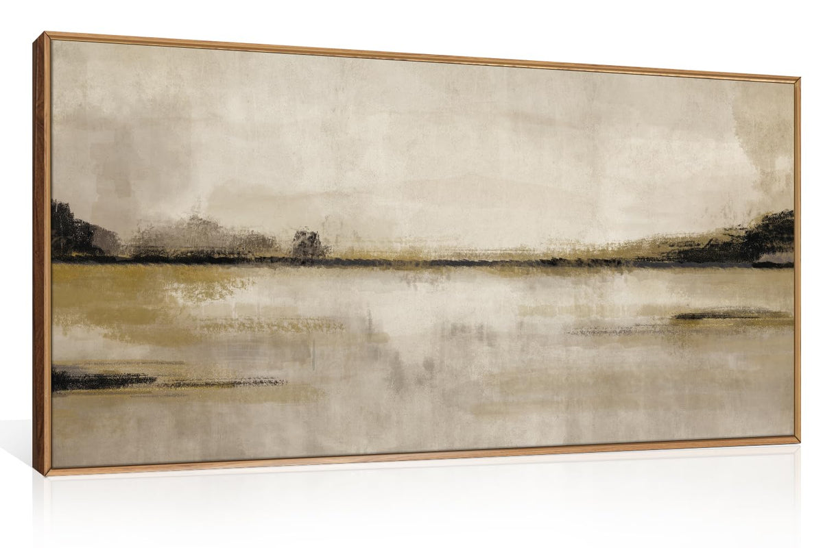 KAIRNE Neutral Abstrcat Landscape Framed Canvas Wall Art Set-40"x20"x1