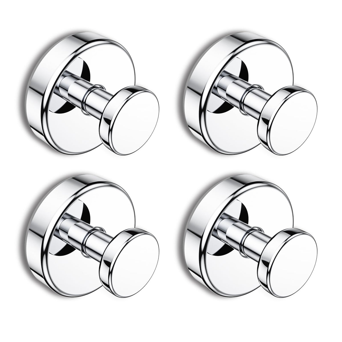 Suction Cup Hooks for Shower, Removable Towel Hooks for Bathroom Window Glass Door Wall, Bath Robe Looafh Hook for Hanging - 4 Pack, Black