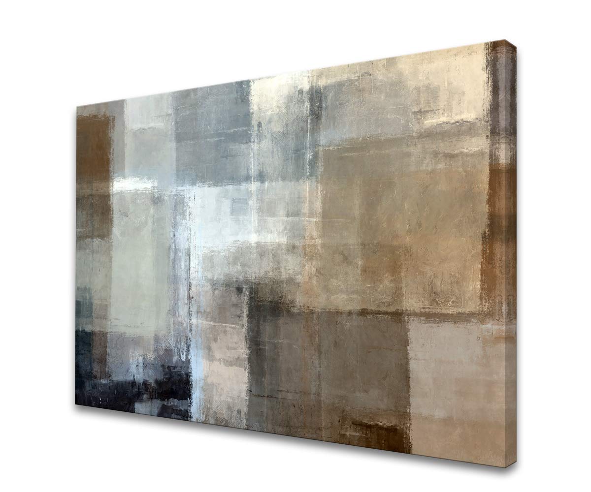 Baisuart A61275 Canvas Prints Abstract Wall Art Print Paintings Grey and Brown Stretched Canvas Wooden Framed for living Room Bedroom and Office Home Decor Artwork XXLarge 30x60inch
